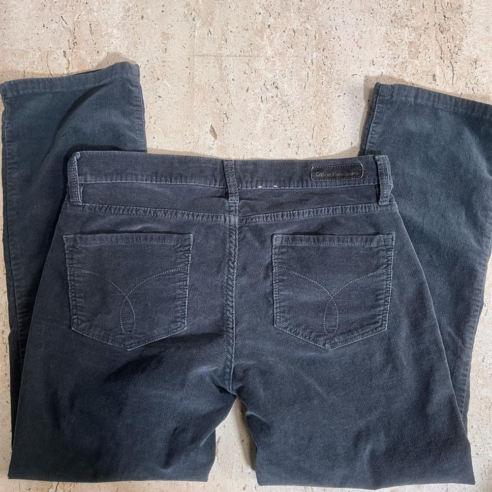 Calvin Klein Jeans Straight Corduroy Jeans Dark Gray/Black Women’s Size 6P - Picture 3 of 5